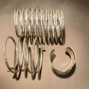 Lot 3 Fashion Statement Bohemian Trendy Stylish Silver Bracelets Collection OS